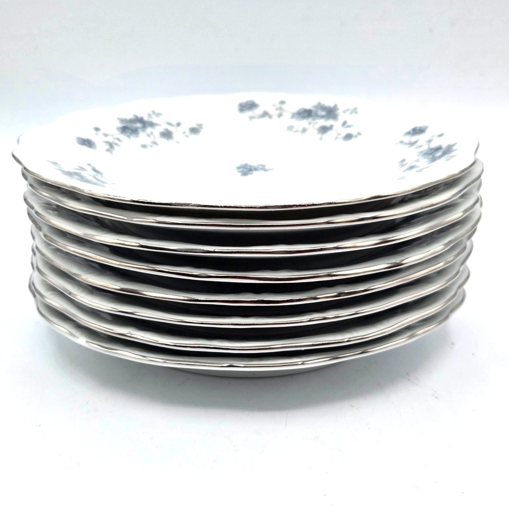 Johann Haviland Bavaria Germany BLUE GARLAND BREAD/DESSERT Plates 6"  Lot‎ of 8